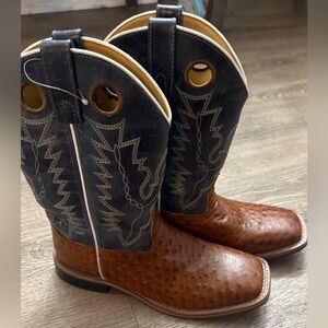 Smoky Mountain Boot Men's Brown Ostrich Leather Western Boots size 9